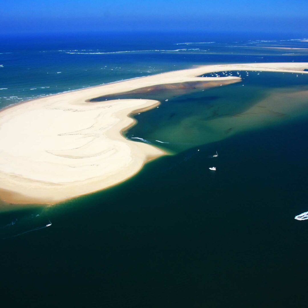 Vue aérienne du Banc d'Arguin.