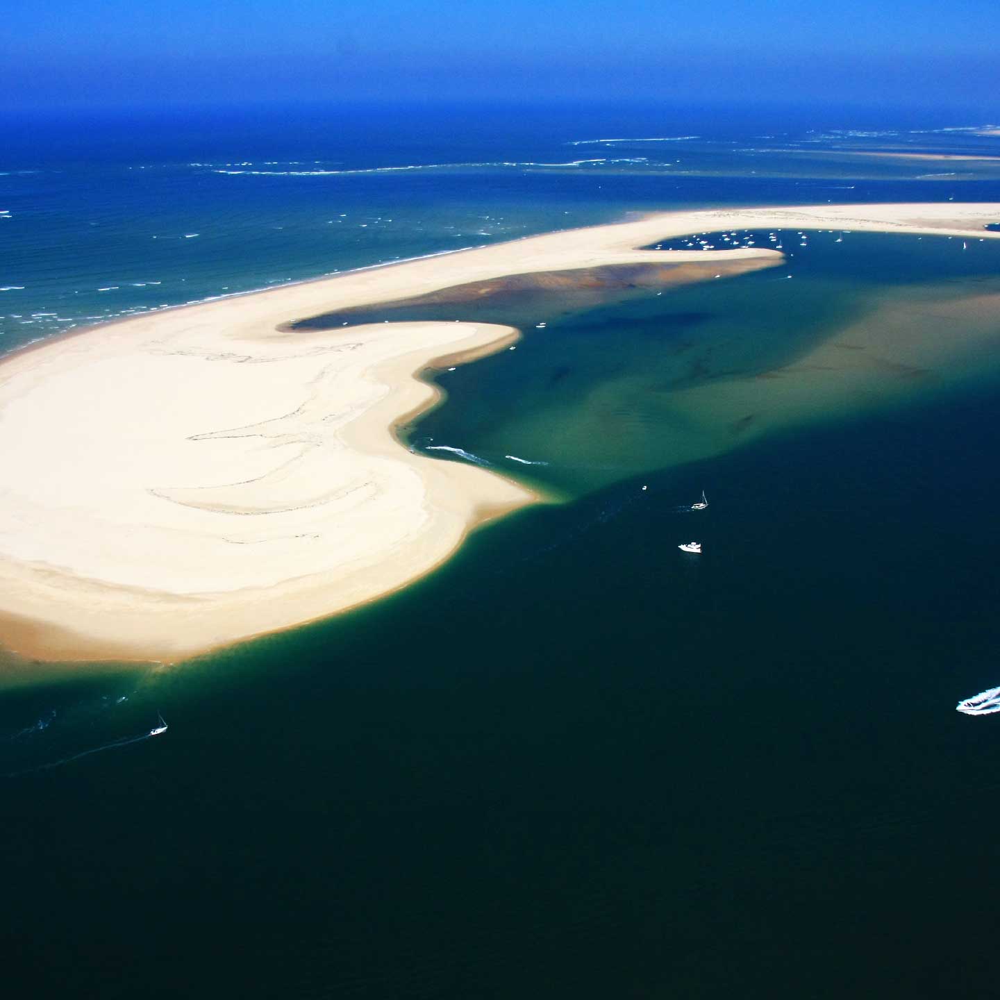 Vue aérienne du Banc d'Arguin.